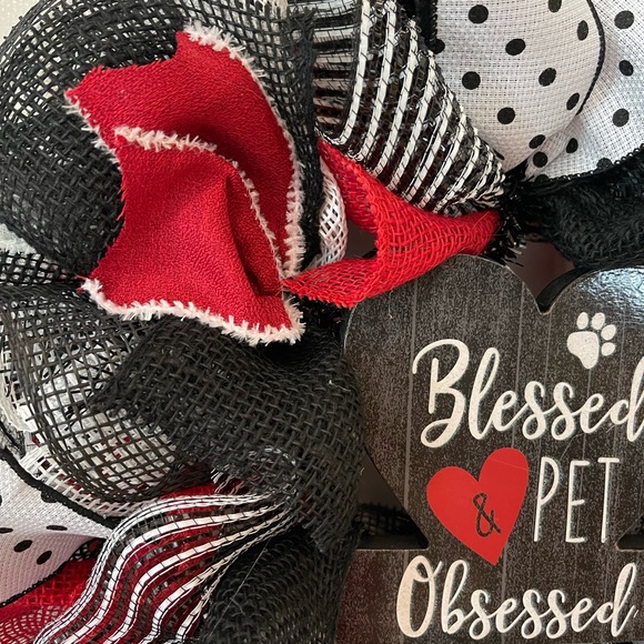 Animal L❤️VER WREATH PET wreath “BLESSED AND PET OBSESSED” 18” FULL LUXE - Picture 5 of 5